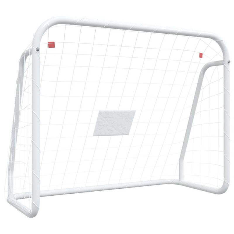 Load image into Gallery viewer, Vidaxl voetbaldoel met net 125x96x60 cm staal en polyester wit
