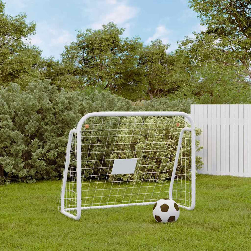 Load image into Gallery viewer, Vidaxl voetbaldoel met net 125x96x60 cm staal en polyester wit
