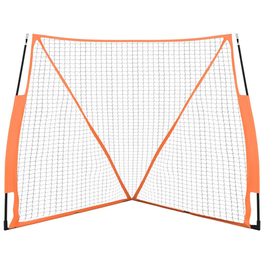 Vidaxl honkbalnet draagbaar 183x182x183cm staal polyester oranje zwart