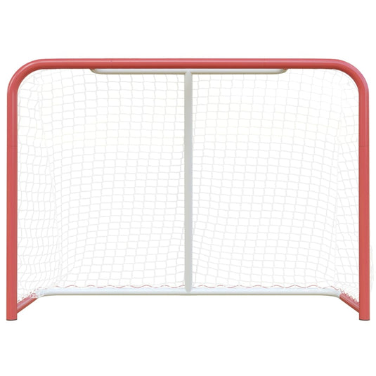 Vidaxl hockeydoel met net 153x60x118 cm staal en polyester rood en wit