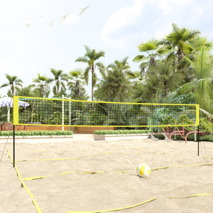 Vidaxl volleybalnet 823x244 cm pe-stof geel en zwart