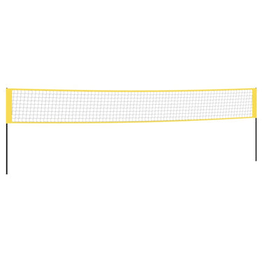 Vidaxl badmintonnet 600x155 cm pe-stof geel en zwart