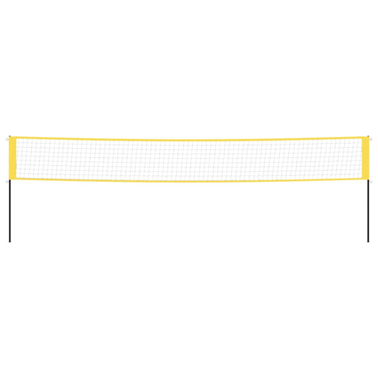 Vidaxl badmintonnet 600x155 cm pe-stof geel en zwart