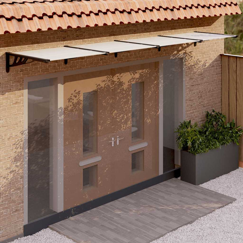 Load image into Gallery viewer, Vidaxl deurluifel 396x90 cm polycarbonaat zwart en transparant
