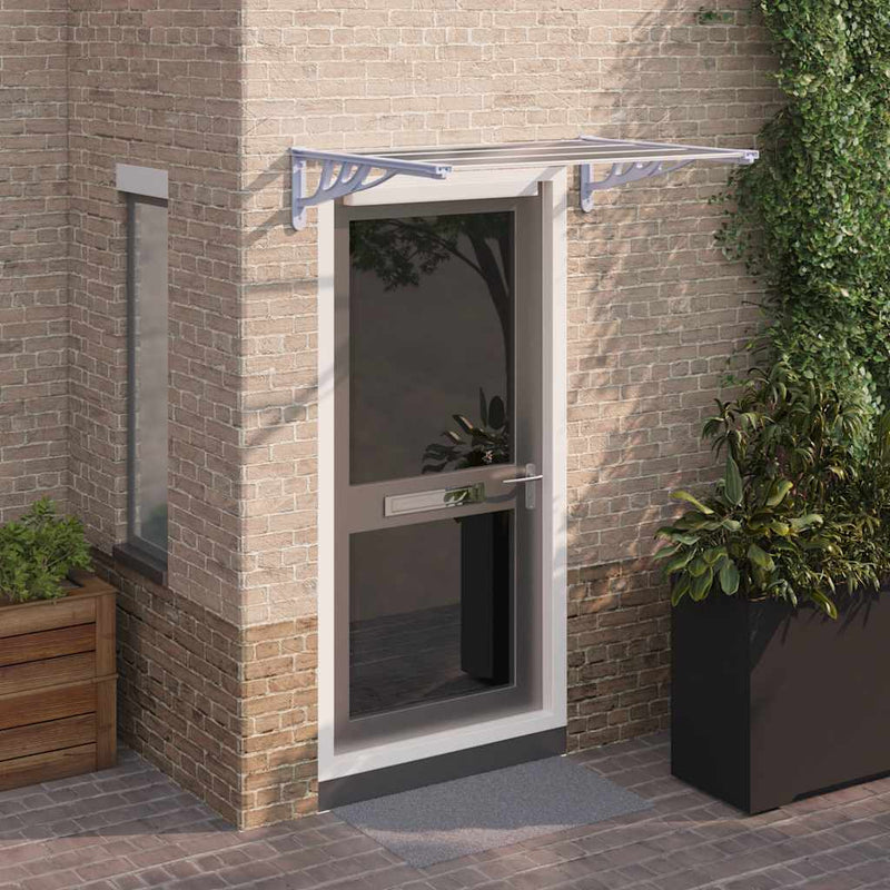 Load image into Gallery viewer, Vidaxl deurluifel 122x90 cm polycarbonaat grijs en transparant
