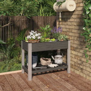 Vidaxl plantenbak verhoogd met schap 100x50x75 cm hkc