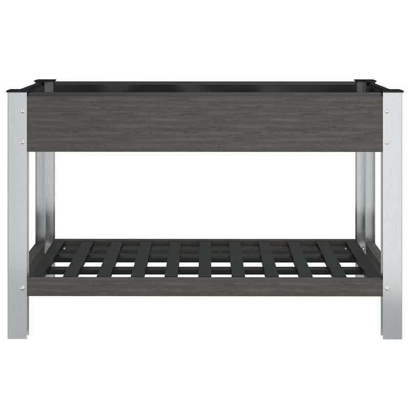 Load image into Gallery viewer, Vidaxl plantenbak verhoogd met schap 120x50x75 cm hkc grijs
