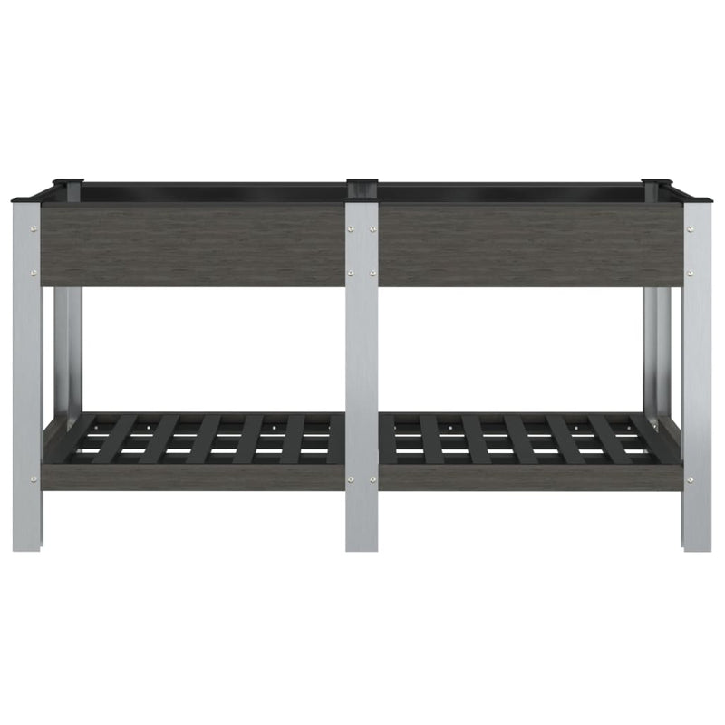 Load image into Gallery viewer, Vidaxl plantenbak verhoogd met schap 150x50x75 cm hkc grijs
