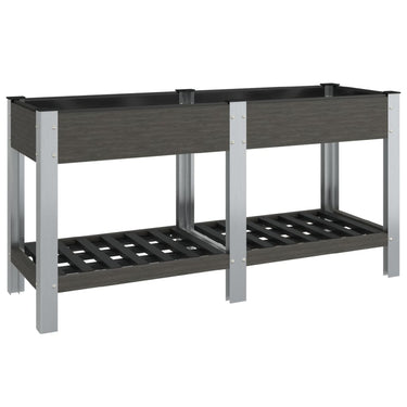 Vidaxl plantenbak verhoogd met schap 175x50x75 cm hkc grijs