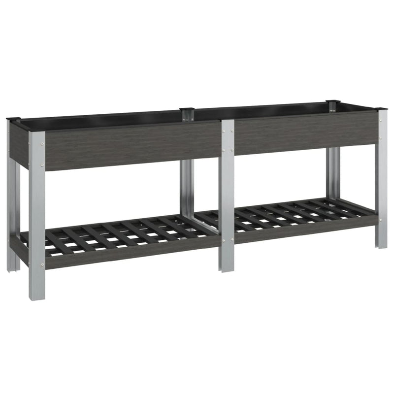 Load image into Gallery viewer, Vidaxl plantenbak verhoogd met schap 200x50x75 cm hkc grijs
