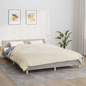 Vidaxl verzwaringsdeken 220x240 cm 15 kg stof lichtcrèmekleurig