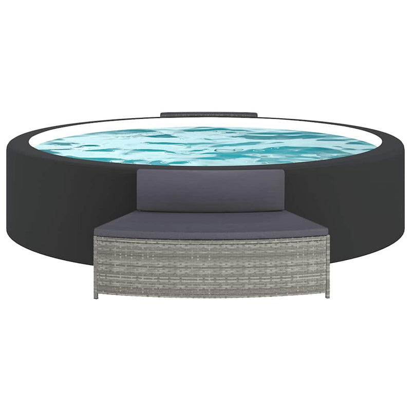 Load image into Gallery viewer, Vidaxl spa-bankjes met kussens 2 st poly rattan grijs

