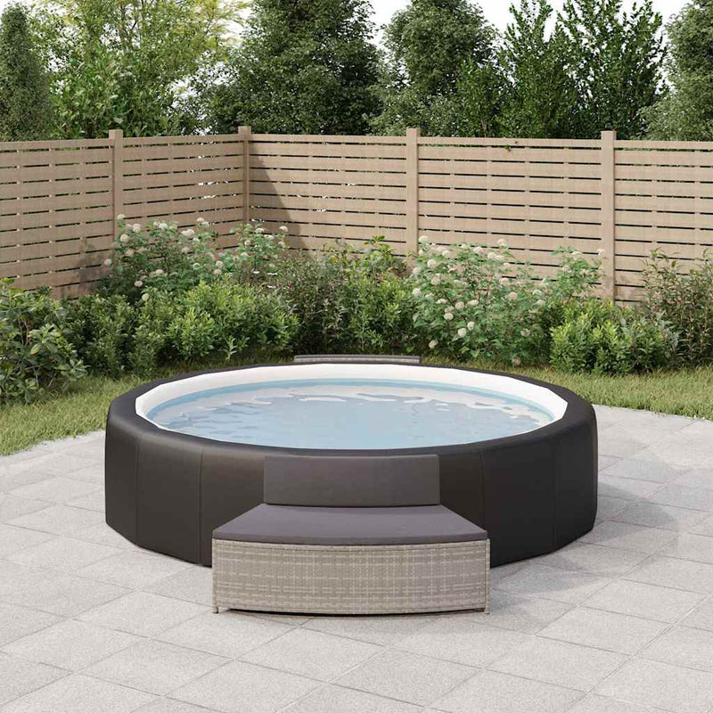 Load image into Gallery viewer, Vidaxl spa-bankjes met kussens 2 st poly rattan grijs
