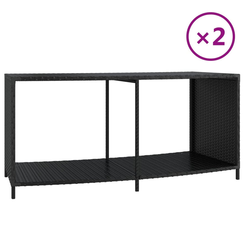 Load image into Gallery viewer, Vidaxl opbergschappen 2 st poly rattan zwart
