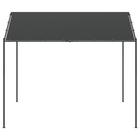 Vidaxl tuinpaviljoen 4x4 m staal en stof antracietkleurig