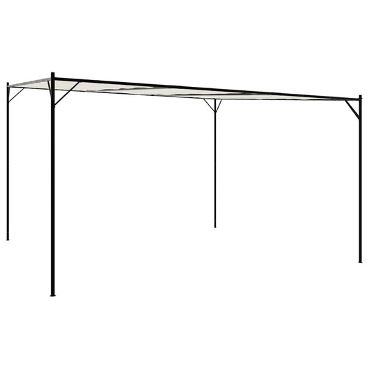 Vidaxl prieel 4x4 m 180 g m² stof en staal wit