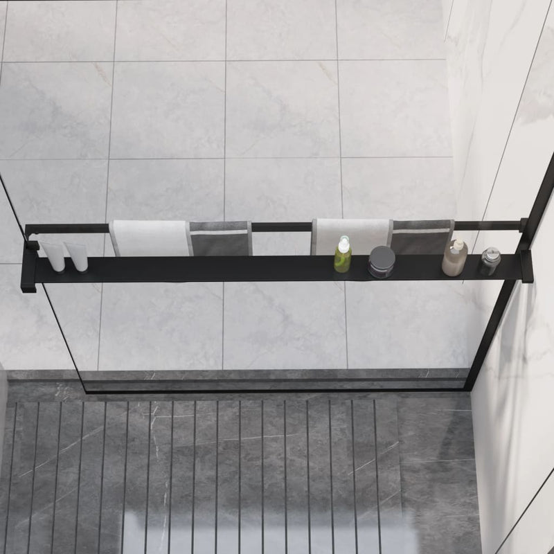 Load image into Gallery viewer, Vidaxl doucheschap voor inloopdouchewand 100 cm aluminium zwart

