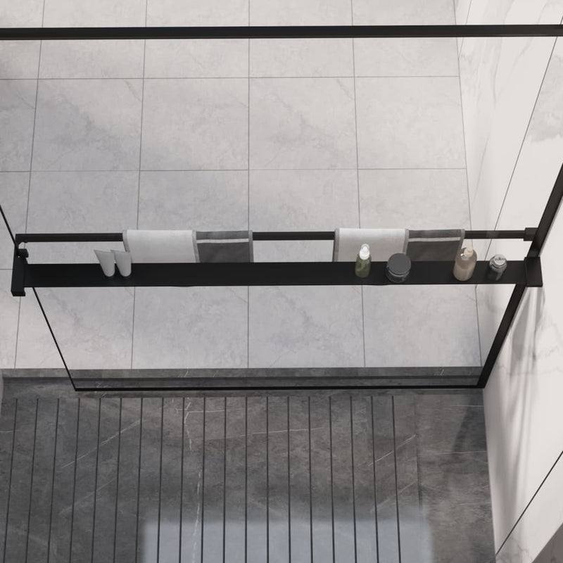 Load image into Gallery viewer, Vidaxl doucheschap voor inloopdouchewand 115 cm aluminium zwart
