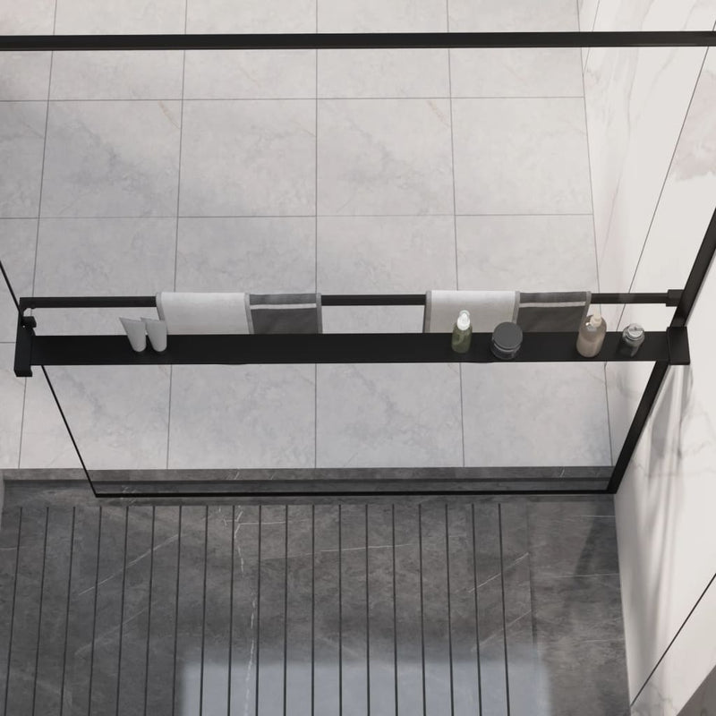 Load image into Gallery viewer, Vidaxl doucheschap voor inloopdouchewand 118 cm aluminium zwart
