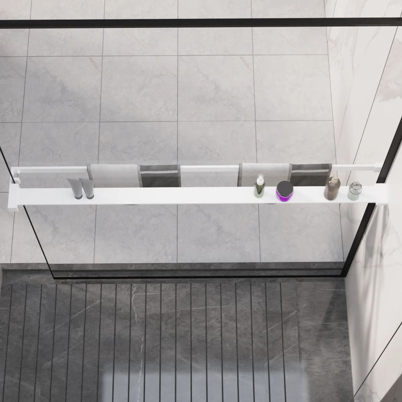 Load image into Gallery viewer, Vidaxl wandschap voor inloopdouchewand 115 cm aluminium wit
