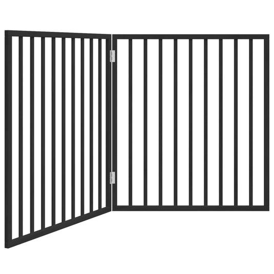 Vidaxl hondenhek opvouwbaar 2 panelen zwart 160 cm populierenhout