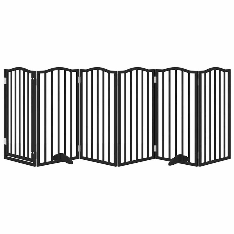 Chargez l'image dans la visionneuse de la galerie, Vidaxl hondenhek inklapbaar 6 panelen 300 cm populierenhout zwart
