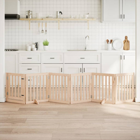 Vidaxl hondenhek met deur opvouwbaar 6 panelen 300 cm populierenhout