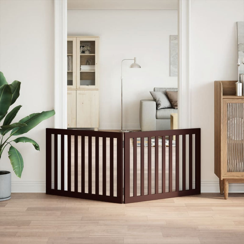 Load image into Gallery viewer, Vidaxl hondenhek inklapbaar 2 panelen 160 cm populierenhout bruin
