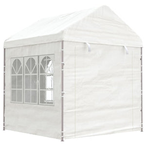 Vidaxl prieel met dak 2,28x2,23x2,69 m polyetheen wit