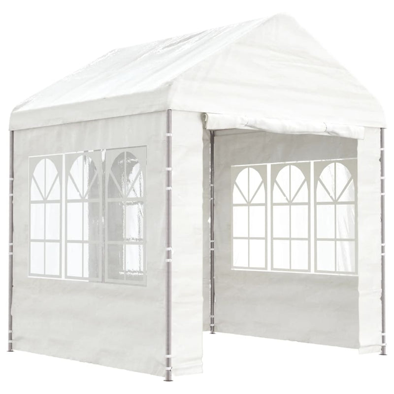 Load image into Gallery viewer, Vidaxl prieel met dak 2,28x2,23x2,69 m polyetheen wit
