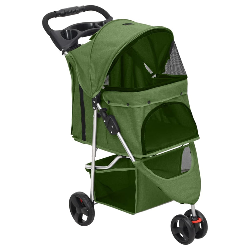 Load image into Gallery viewer, Vidaxl hondenwagen inklapbaar 80x46x98 cm oxford stof groen

