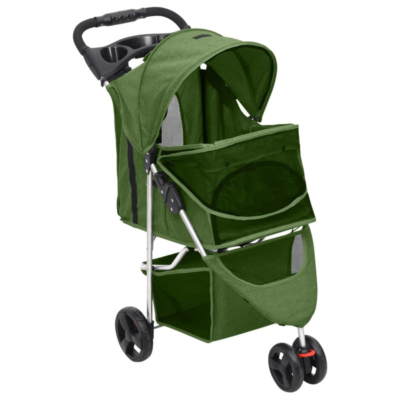 Load image into Gallery viewer, Vidaxl hondenwagen inklapbaar 80x46x98 cm oxford stof groen
