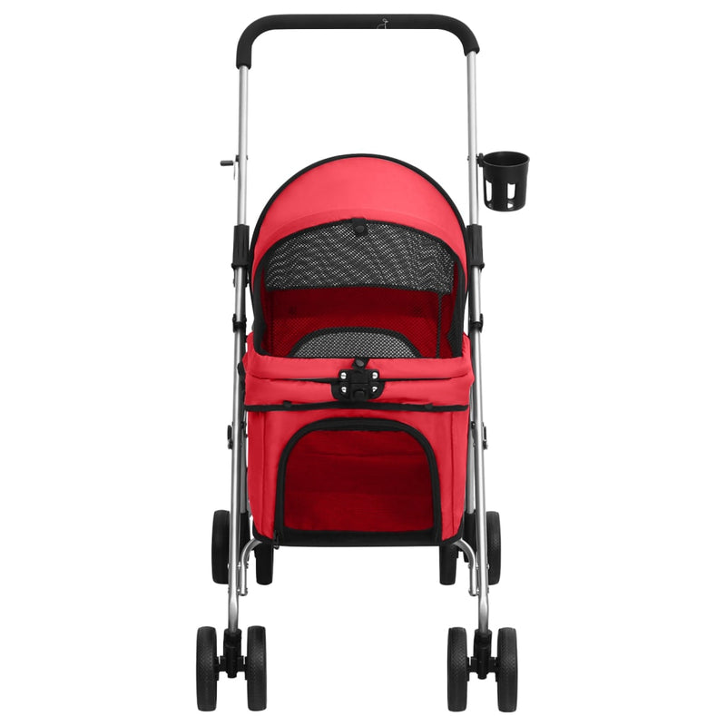 Afbeelding laden in galerijviewer, Vidaxl hondenwagen inklapbaar 76x50x100 cm oxford stof rood
