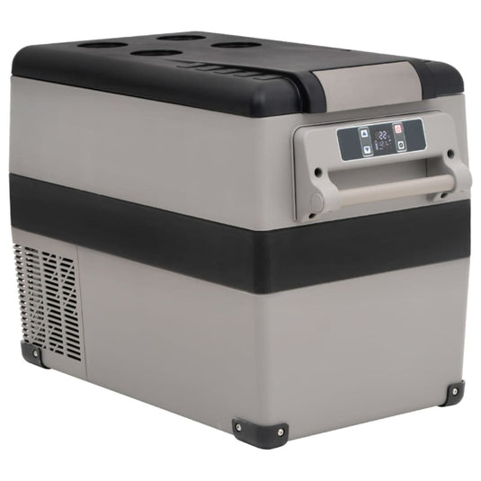 Vidaxl koelbox met handvat en adapter 55 l pp pe zwart en grijs