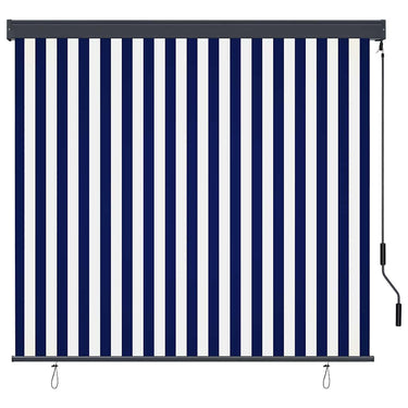 Vidaxl rolgordijn blauw en wit 180 x 250 cm stof en aluminium