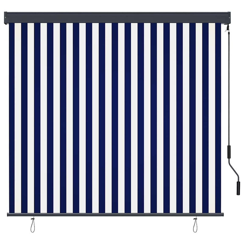 Laden Sie das Bild in Galerie -Viewer, Vidaxl rolgordijn blauw en wit 180 x 250 cm stof en aluminium

