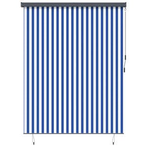 Vidaxl rolgordijn blauw en wit 200 x 250 cm stof en aluminium
