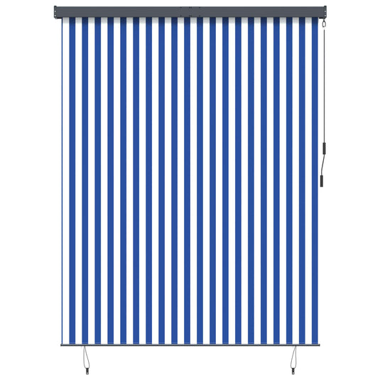 Vidaxl rolgordijn blauw en wit 200 x 250 cm stof en aluminium