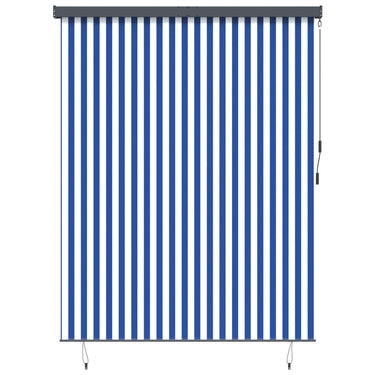 Vidaxl rolgordijn blauw en wit 200 x 250 cm stof en aluminium