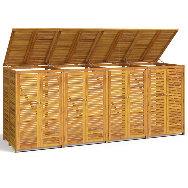 Load image into Gallery viewer, VidaXL Vuilnisbakberging viervoudig 280x89x117 cm massief acaciahout
