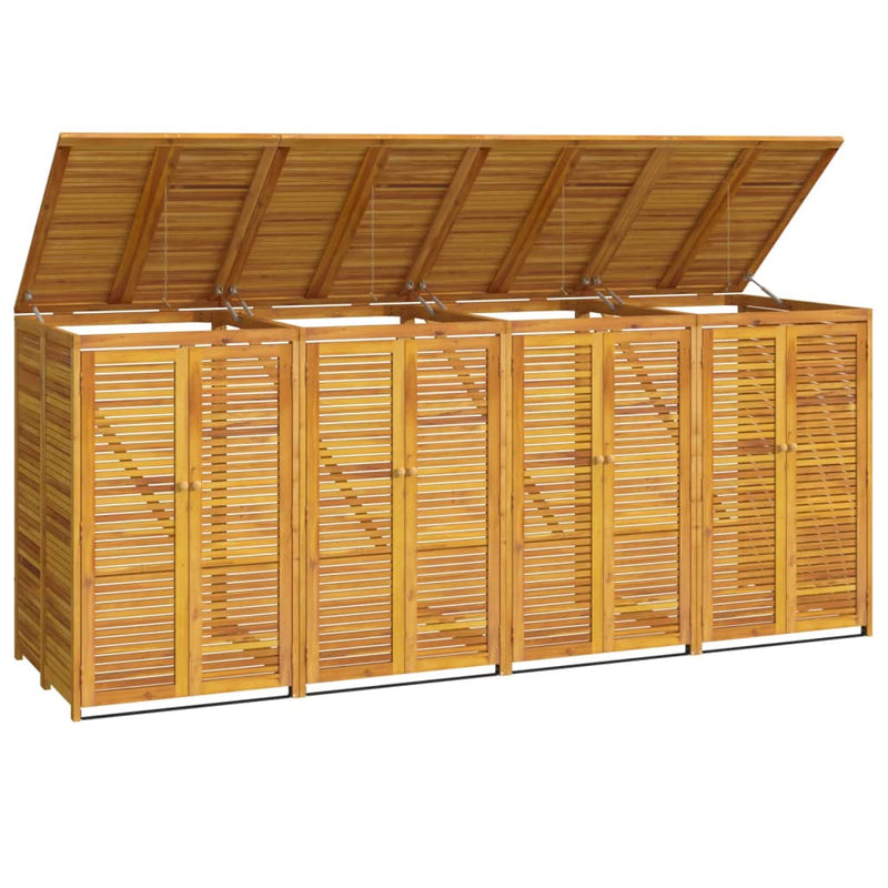 Load image into Gallery viewer, VidaXL Vuilnisbakberging viervoudig 280x89x117 cm massief acaciahout
