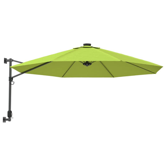 Vidaxl wandparasol met leds 290 cm appelgroen