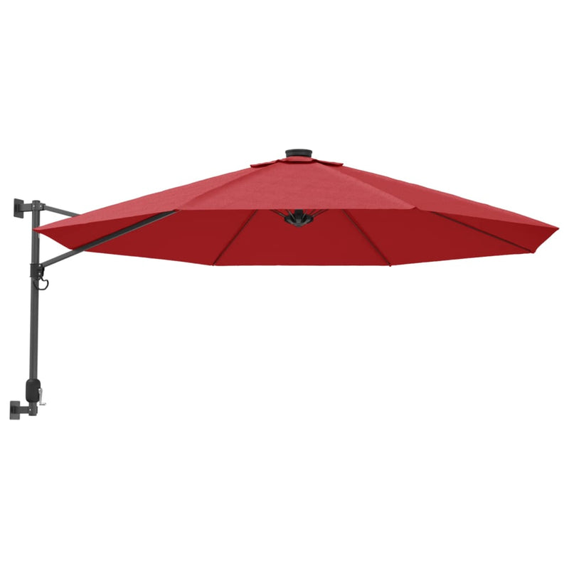 ギャラリービューアに画像をロードする, Vidaxl wandparasol met leds 290 cm felrood
