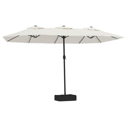 Vidaxl parasol dubbel 449x265 cm zandwit