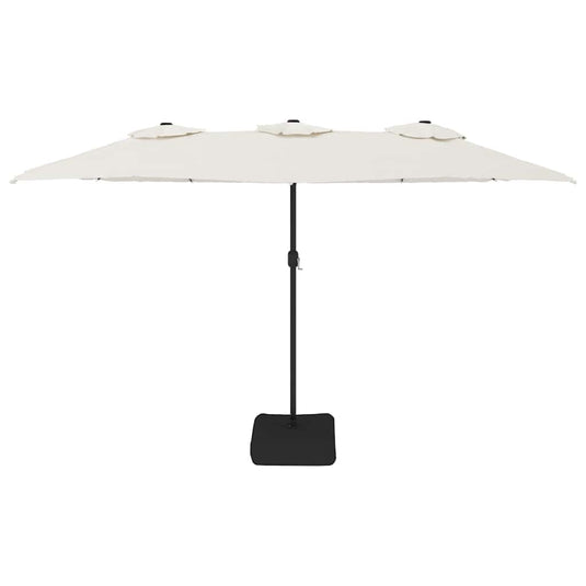 Vidaxl parasol dubbel 449x265 cm zandwit