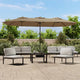 VidaXL Parasol dubbel 449x245 cm taupe