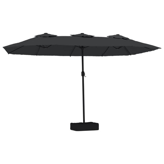 Vidaxl parasol dubbel dak 449x265 cm zwart