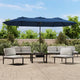 Vidaxl parasol dubbel dak 449x265 cm azuurblauw