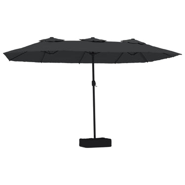 Vidaxl parasol dubbel dak met led 449x265 cm zwart