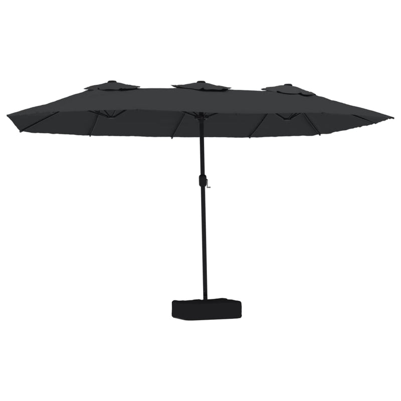 Load image into Gallery viewer, Vidaxl parasol dubbel dak met led 449x265 cm zwart
